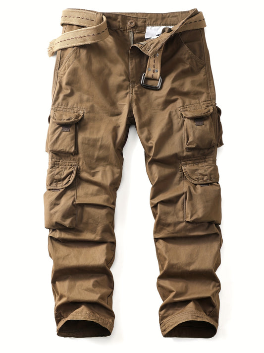 Men's 10-Pocket  Outdoor Pants - Durable Cotton Anti-Tear Fabric, Loose Fit Straight-Leg Design with Multiple Utility Pockets for Hiking, Camping & Casual Wear (Spring/Fall/Summer). Store ARBELLA'S