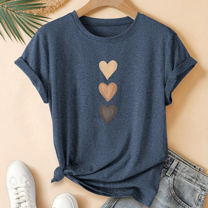 Graphic Print Casual T-Shirt, Round Neck Short Sleeves Comfy Sports Tee, Women's Versatile Tops Store ARBELLA'S