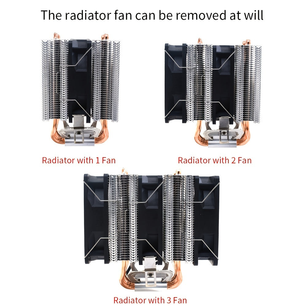 Cooling Fan 4Pin PWM RGB 4 Heat Pipes Cooler For Intel LGA 1155,1150,755,1151,1156,115X,2011,2011-3,1700,1200,X79,X99 FM1,FM2,AMD,AM5,AM3,AM4 TDP 120W.