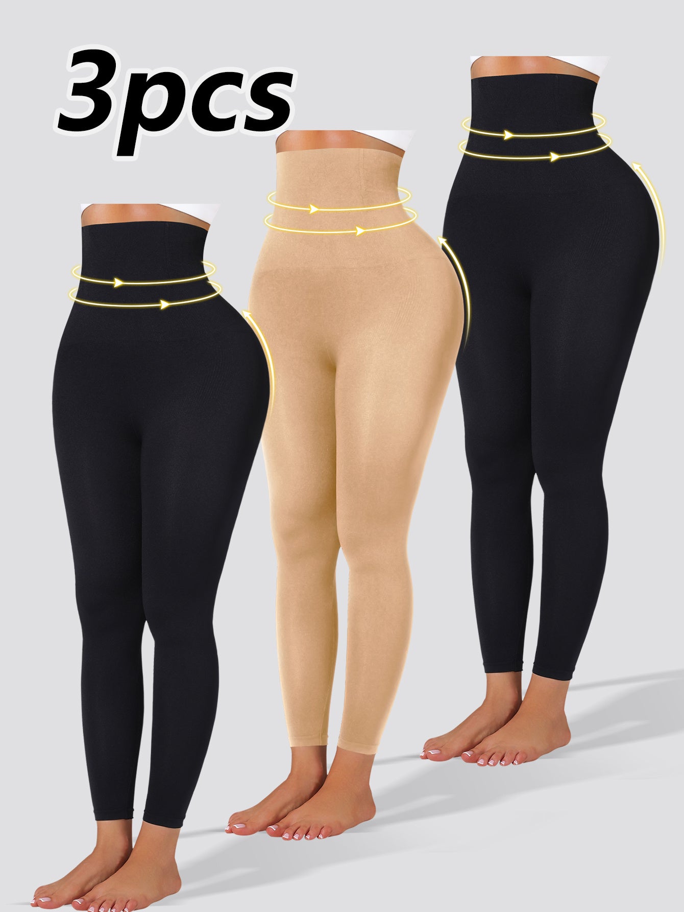 3pcs Women'S High Waist Waist Waist Lift Hip Puller Pants Yoga Movement to Wear Casual Leggings Store ARBELLA'S