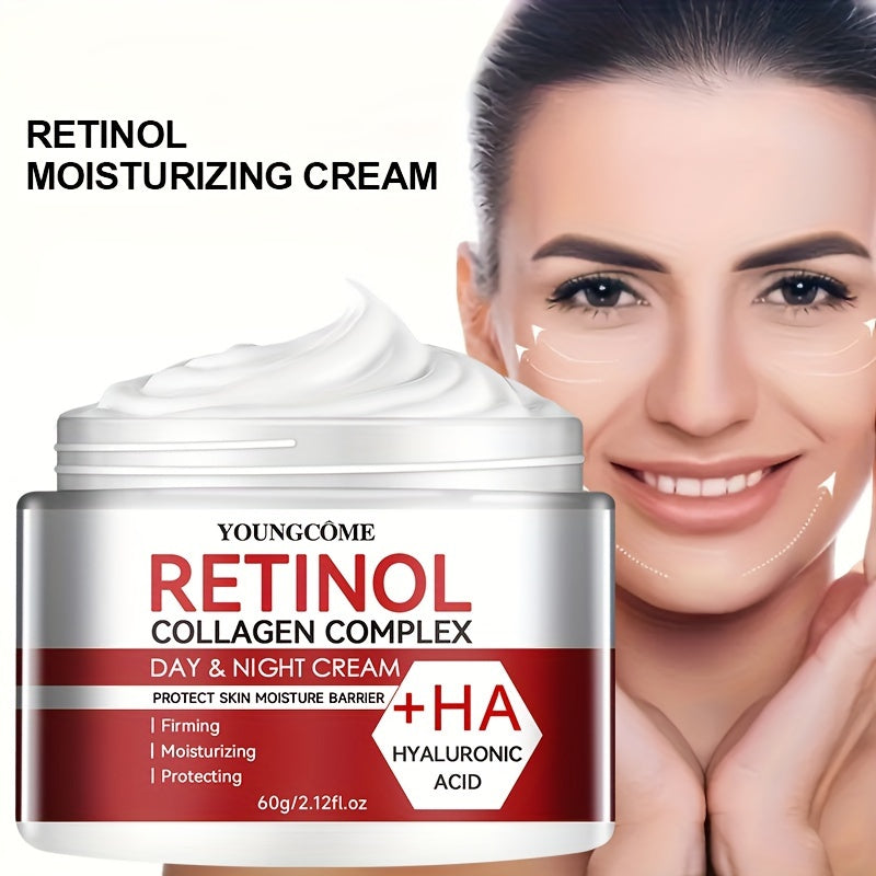 30g/60g Moisturizing Retinol Collagen Cream, With Hyaluronic Acid, Moisturizing And Firming Skin, Increase Elasticity, Gentle And Non-irritating With Plant Squalane