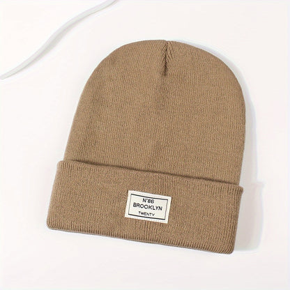 Candy Color Unisex Basic Beanie Simple Label Patch Knit Hats Warm Skull Cap Cuffed Beanies For Women Men Autumn & Winter Store ARBELLA'S