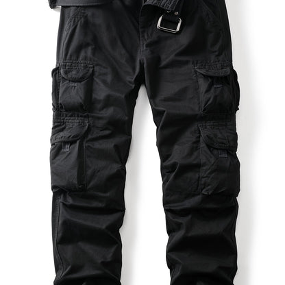 Men's 10-Pocket  Outdoor Pants - Durable Cotton Anti-Tear Fabric, Loose Fit Straight-Leg Design with Multiple Utility Pockets for Hiking, Camping & Casual Wear (Spring/Fall/Summer). Store ARBELLA'S