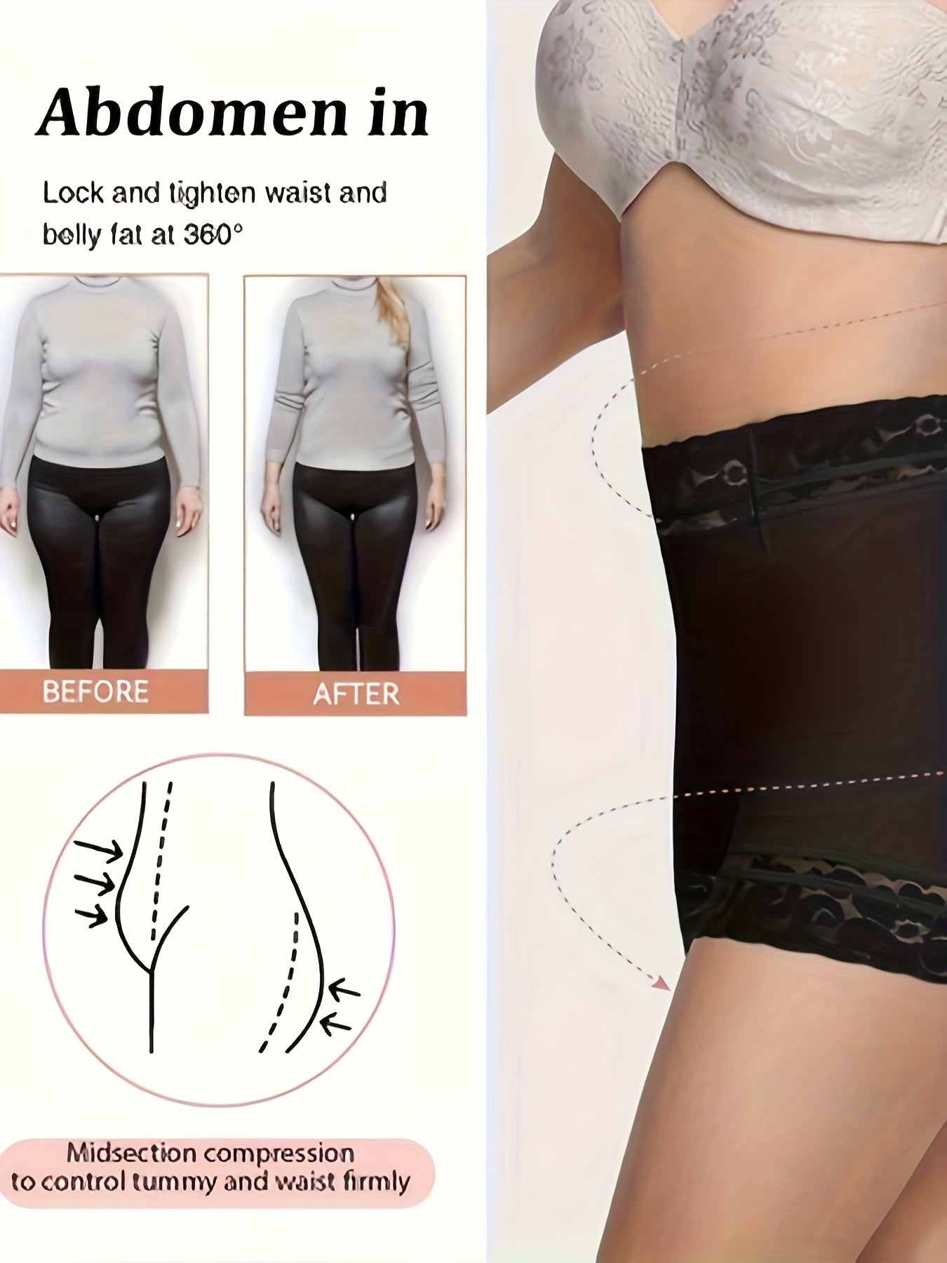 3pcs Women's Hip Lifting Underwear - Adjustable Abdominal Control Seamless Tight Shorts with Lace Trim, Medium Stretch, No Hip Cushion, Hand Wash Only, All-Season Comfort (Black/Beige/Nude), Body Shaping Underwear. Store ARBELLA'S