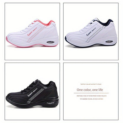 Womens Air Cushion Sports Sneakers - Comfortable Elevating Trainers - Anti-Slip, Stylish & Versatile for Outdoor Adventures