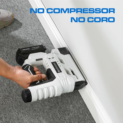 Cordless 2-in-1 Nail Gu] Bielmeier 2-in-1 Cordless Nail Gun 20V/4V, No Compressor, No Cord, Lightweight Design for Carpentry & Upholstery, with LED Work Light, Safety Striker Guard, Adjustable Depth, Battery & Charger, 1600/2 Store ARBELLA'S