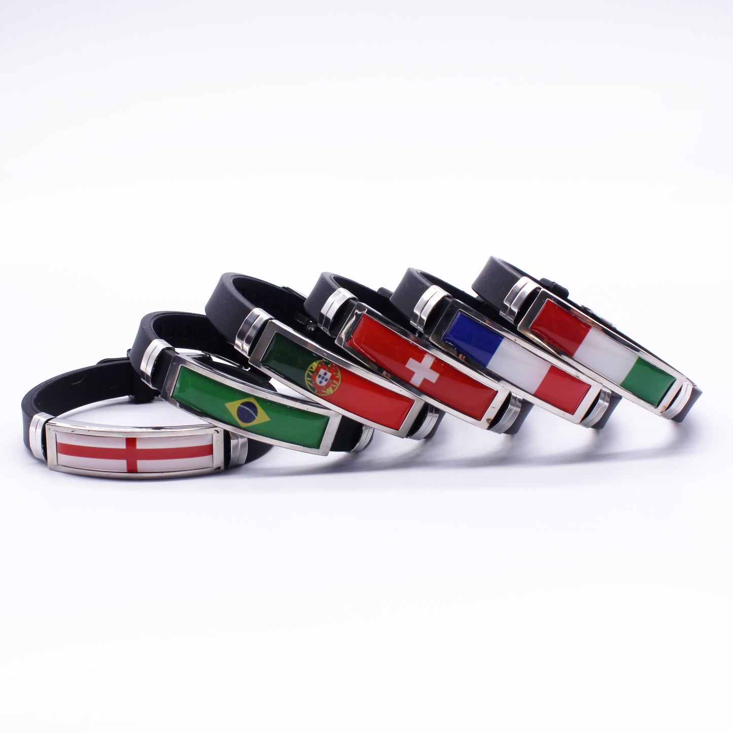 Adjustable Patriotic Flag Bracelet - Versatile Black Silicone Wristband for Sports Fans