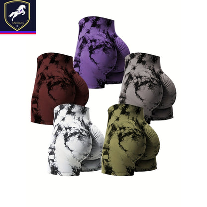 5 Piece Workout Shorts For Women, Scrunch Butt Lifting High Waisted Yoga Gym Seamless Booty Biker Shorts, Women's Activewear Store ARBELLA'S