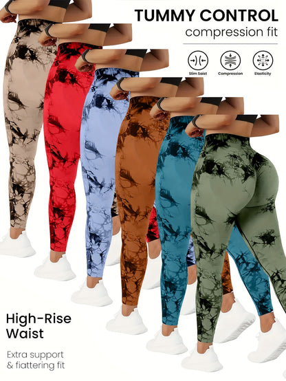 6pcs Workout  Leggings Sets For Women, Gym Scrunch ButtButt Lifting Seamless Leggings Store ARBELLA'S