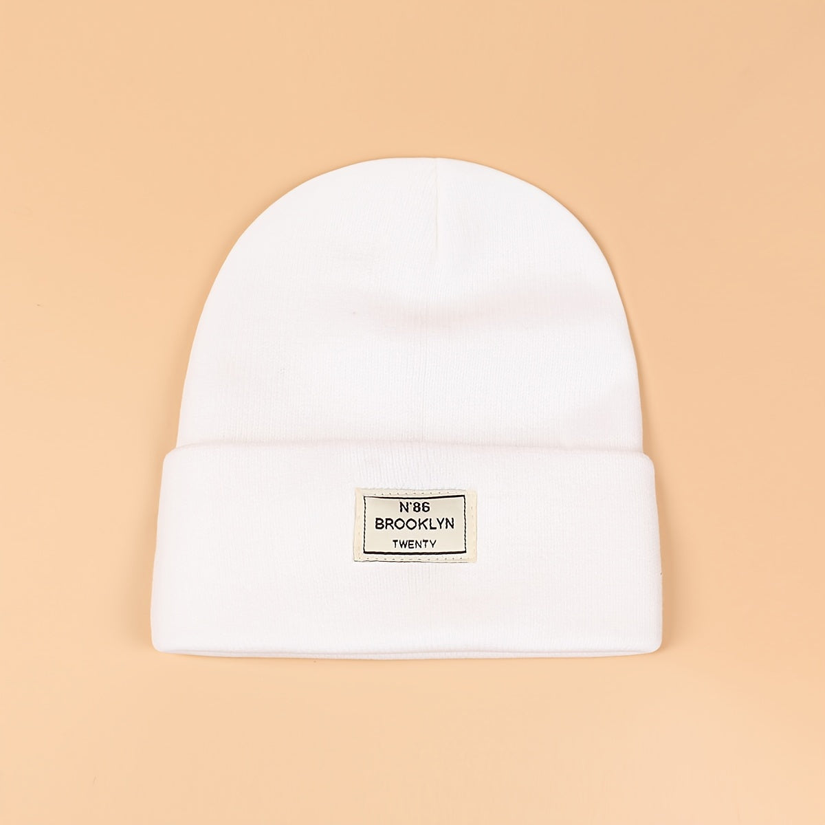 Candy Color Unisex Basic Beanie Simple Label Patch Knit Hats Warm Skull Cap Cuffed Beanies For Women Men Autumn & Winter Store ARBELLA'S