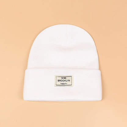 Candy Color Unisex Basic Beanie Simple Label Patch Knit Hats Warm Skull Cap Cuffed Beanies For Women Men Autumn & Winter Store ARBELLA'S
