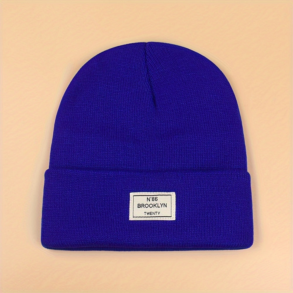 Candy Color Unisex Basic Beanie Simple Label Patch Knit Hats Warm Skull Cap Cuffed Beanies For Women Men Autumn & Winter Store ARBELLA'S