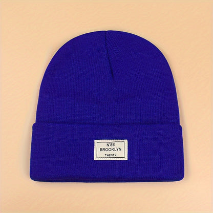 Candy Color Unisex Basic Beanie Simple Label Patch Knit Hats Warm Skull Cap Cuffed Beanies For Women Men Autumn & Winter Store ARBELLA'S