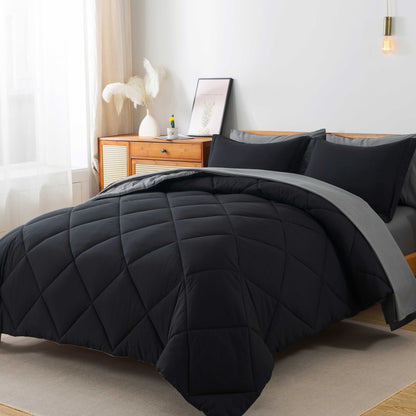 7pcs Luxurious Ultra-Soft Comforter Set | Breathable, Quilted Comforter, Flat Sheet, Fitted Sheet, Pillowcases, Pillow Shams | Warmth for All Seasons, School, Valentine's Day, Boys And Girls, Bed In A Bag Store ARBELLA'S