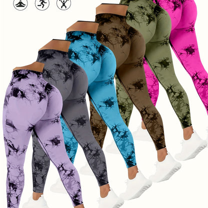 6pcs Workout  Leggings Sets For Women, Gym Scrunch ButtButt Lifting Seamless Leggings Store ARBELLA'S