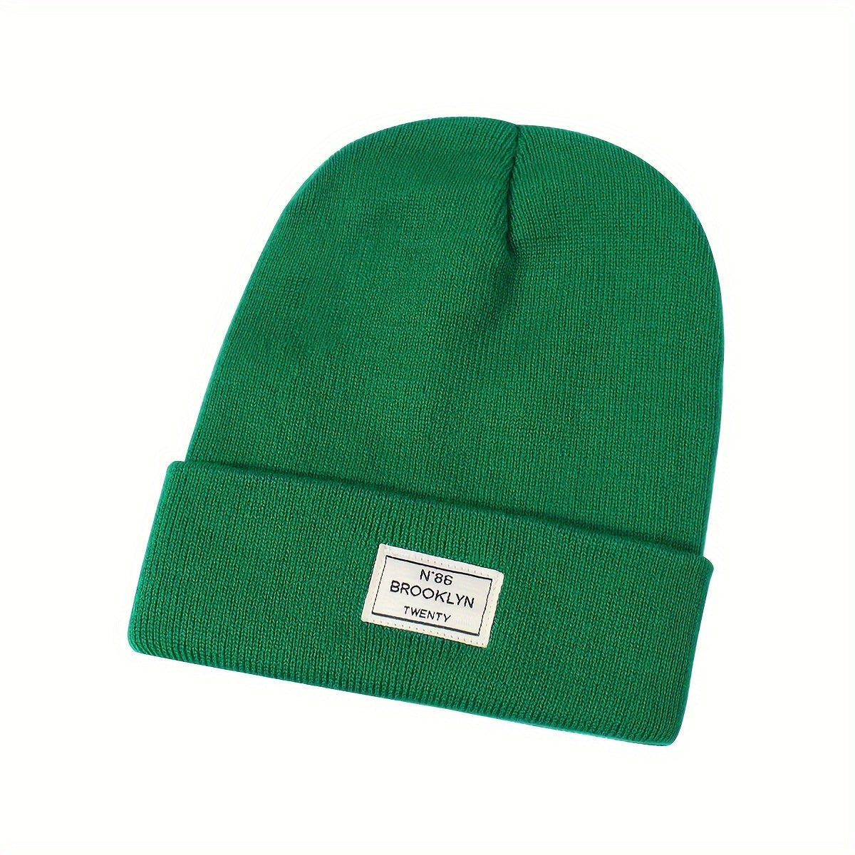 Candy Color Unisex Basic Beanie Simple Label Patch Knit Hats Warm Skull Cap Cuffed Beanies For Women Men Autumn & Winter Store ARBELLA'S