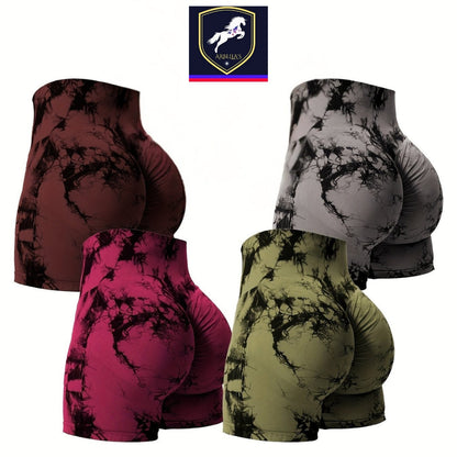 4 Pcs mix color Women's Scrunch Butt Lifting High Waisted Yoga Gym Shorts  - Seamless, Comfortable, Stylish Activewear for Fitness Store ARBELLA'S