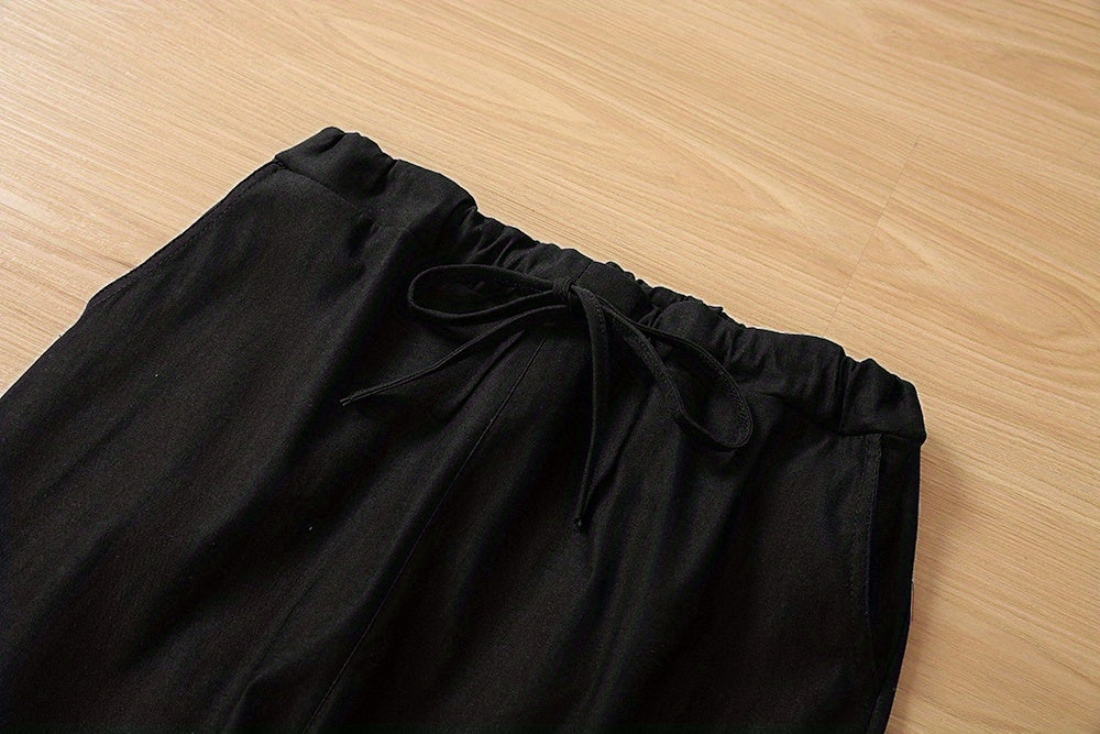 Y2K Chic Drawstring Cargo Pants - Stretchy Elastic Waist, Long Length, Multiple Pockets, Casual Comfortable Women's Clothing for Everyday Wear Store ARBELLA'S