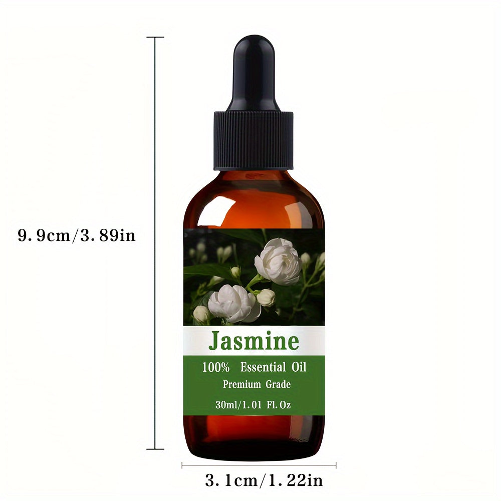 Jasmine Essential Oil, 30ml/1.01 Fl.Oz, 100% Pure Care Grade For Nail, Hair & Skin Care, Massage, Diffusers Humidifier, Aromatherapy, Moisturizing Massage Essential Oil For Men & Women