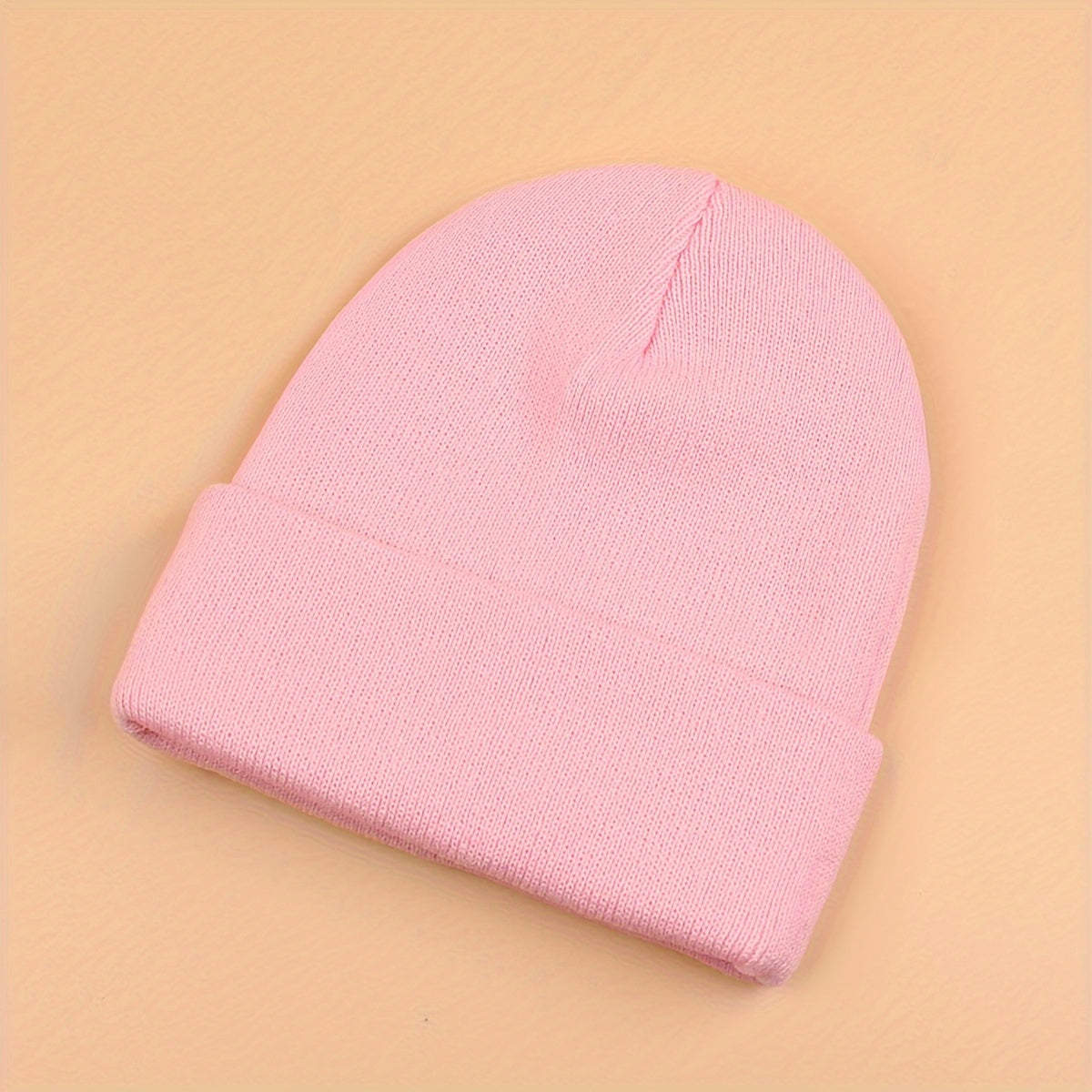 Candy Color Unisex Basic Beanie Simple Label Patch Knit Hats Warm Skull Cap Cuffed Beanies For Women Men Autumn & Winter Store ARBELLA'S