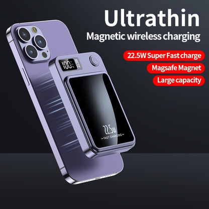 5000/10000mAh Magnetic Wireless Power Bank - 22.5W Fast Charge, PD20W USB/Type-C Compatibility - LED Display, Portable Backup Battery for Apple & Android