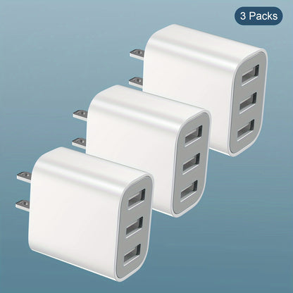 3-Piece Charger - Rapid 3-Port Power Adapter with Quick Charging Capability for iPhone 14/13/12/11 Pro Max