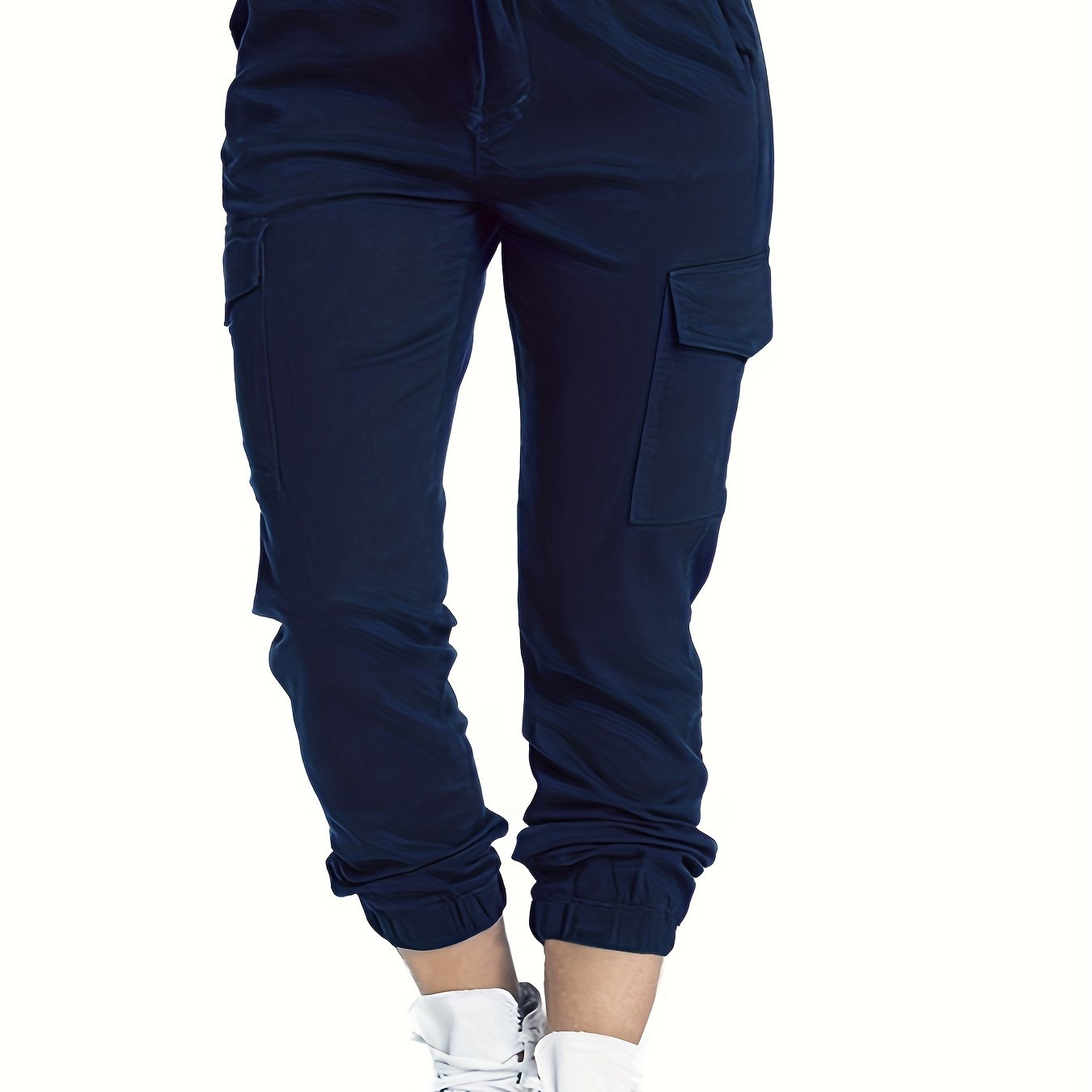Y2K Chic Drawstring Cargo Pants - Stretchy Elastic Waist, Long Length, Multiple Pockets, Casual Comfortable Women's Clothing for Everyday Wear Store ARBELLA'S