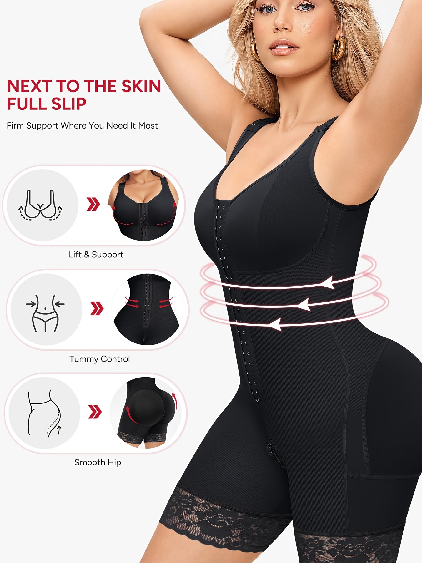 1pc Shaper Suit for Women After Childbirth That Smooths The Abdomen And Sculpts The Body, Enhancing And Supporting The Buttocks, Featuring a Zippered Crotch Store ARBELLA'S