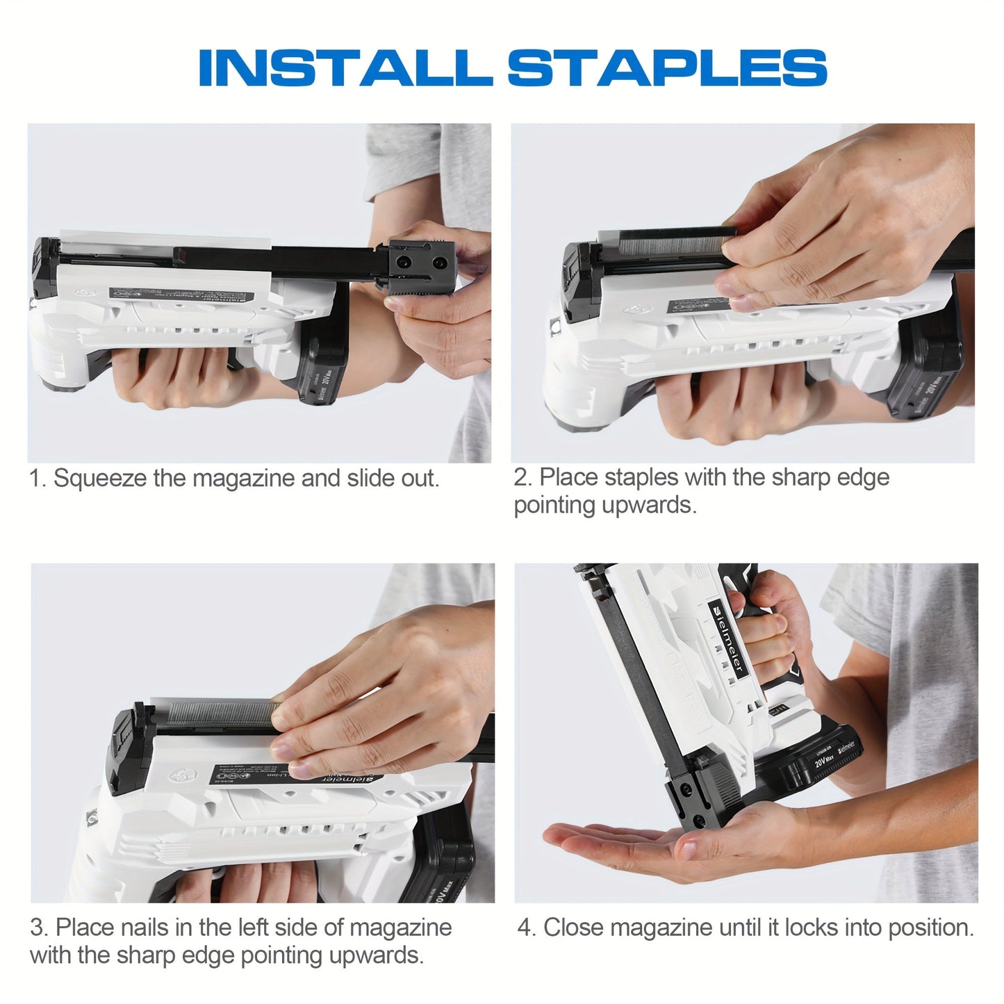 Cordless 2-in-1 Nail Gu] Bielmeier 2-in-1 Cordless Nail Gun 20V/4V, No Compressor, No Cord, Lightweight Design for Carpentry & Upholstery, with LED Work Light, Safety Striker Guard, Adjustable Depth, Battery & Charger, 1600/2 Store ARBELLA'S