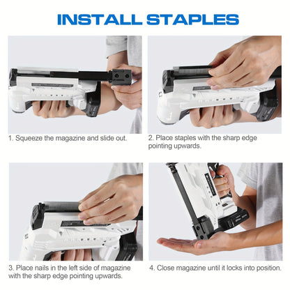 Cordless 2-in-1 Nail Gu] Bielmeier 2-in-1 Cordless Nail Gun 20V/4V, No Compressor, No Cord, Lightweight Design for Carpentry & Upholstery, with LED Work Light, Safety Striker Guard, Adjustable Depth, Battery & Charger, 1600/2 Store ARBELLA'S