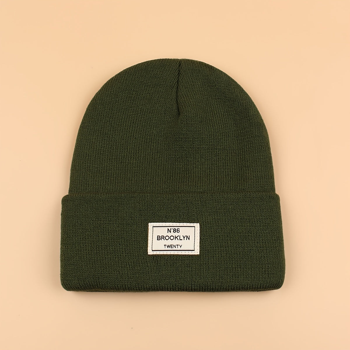 Candy Color Unisex Basic Beanie Simple Label Patch Knit Hats Warm Skull Cap Cuffed Beanies For Women Men Autumn & Winter Store ARBELLA'S