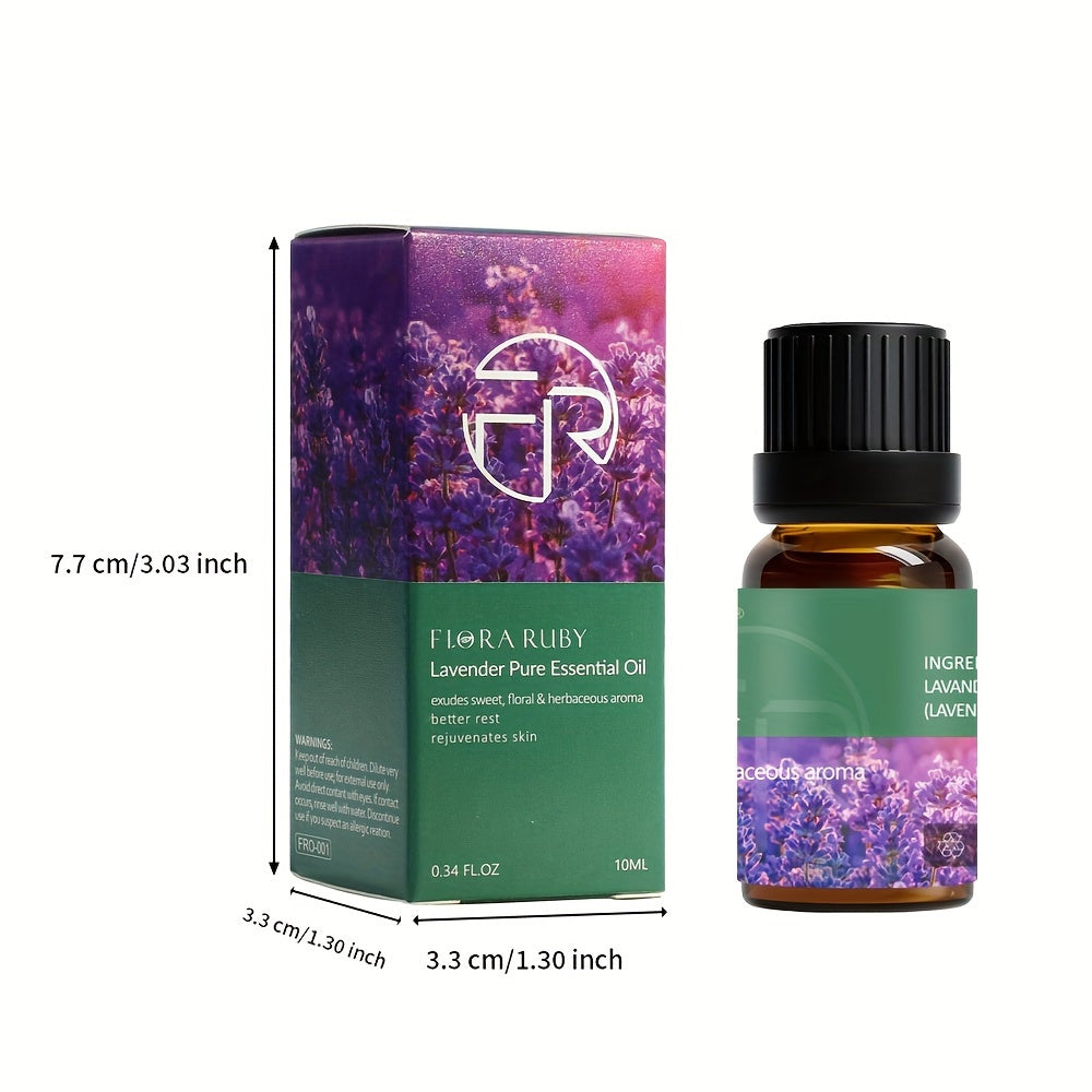 4-piece set 22 scents pure aromatherapy essential oils, essential oil 10 ml, suitable for cold aromatherapy, humidifier, perfume bath- Rose, Lavender, Rosemary, Patchouli, Geranium, Eucalyptus, Tea Tree, Mint, Lemon (0.34 oz)