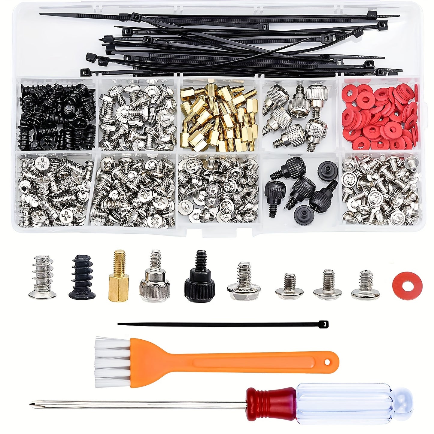 368-Piece Computer Repair Kit - Comprehensive Assembly and Maintenance Essentials with Screw Kit, Motherboard Standoffs, Fan, and Power Repair Screws