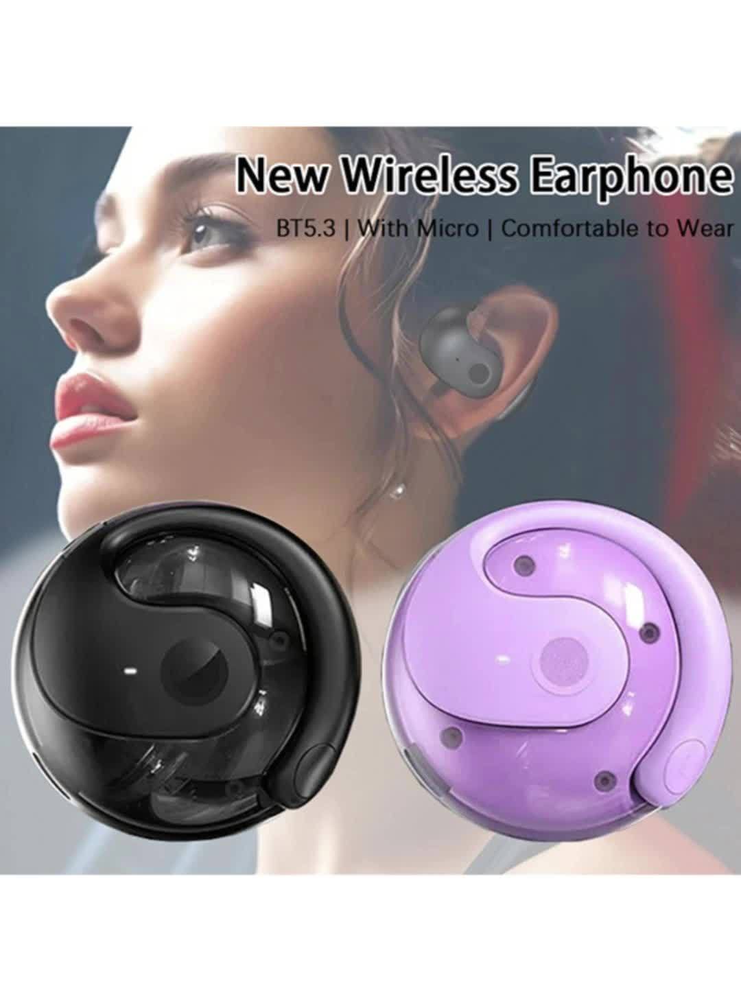 New Wireless BT5.3 Earbuds, Bass Stereo Sound, With Microphone, Open-ear Style, HD Voice With Smart Noise Reduction, Sports Headset With Wireless Charging Case, Wireless Gaming/Sports Earphone For Apple And Android