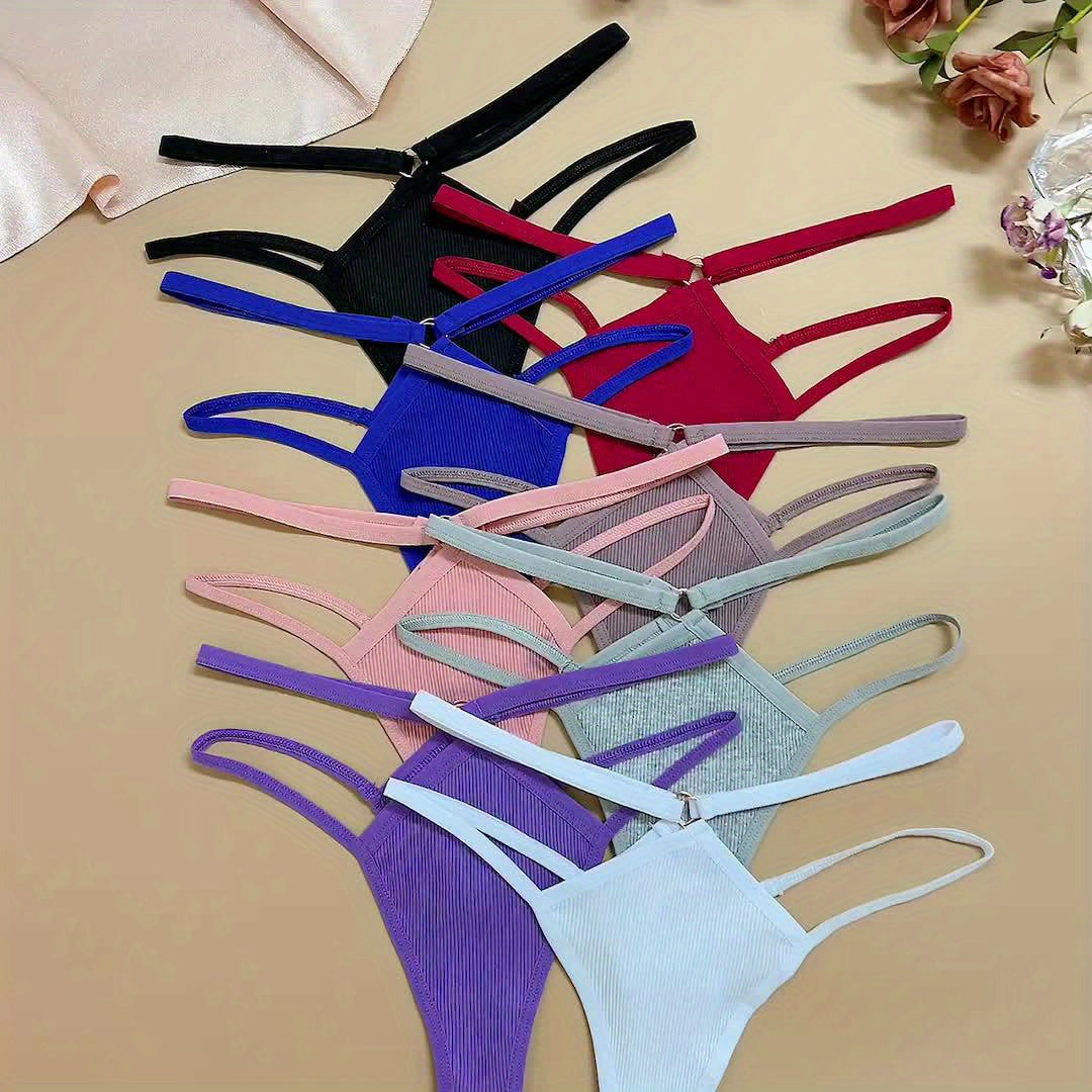 8pcs Cotton Thong Set, Comfortable, Fashionable, Breathable And Light Beige Friendly Underwear, Suitable for Daily Commuting, Women's Underwear And UnderwearSeamless Fabric Store ARBELLA'S