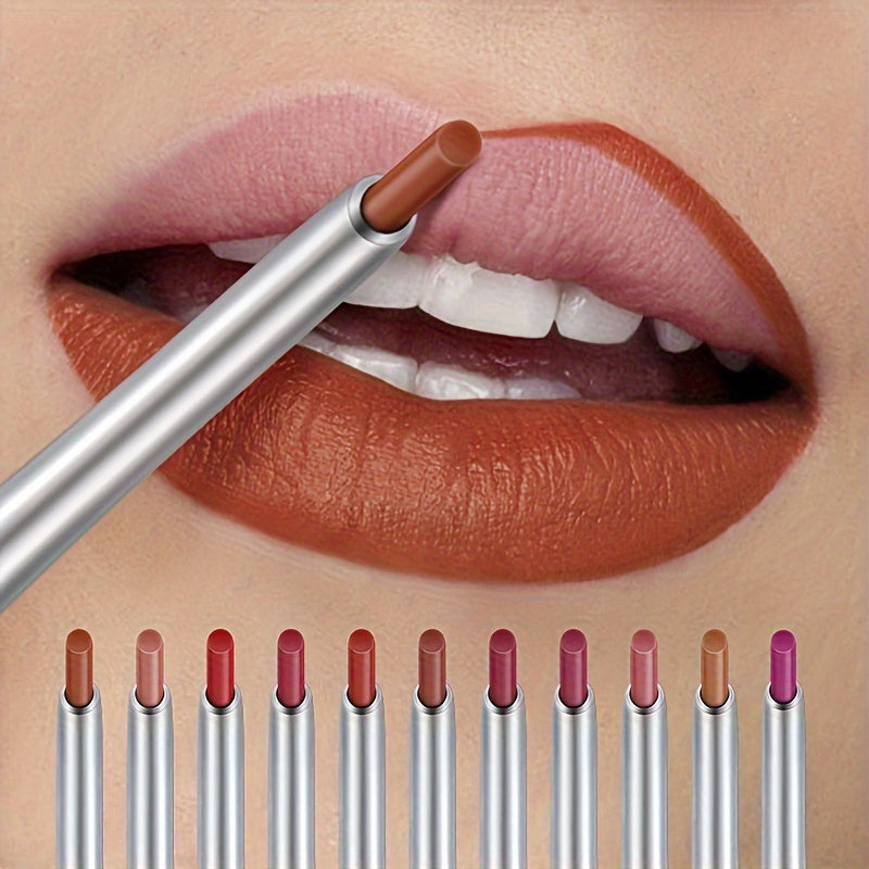 17-Color Set Lip Liner Pencil -Velvety Texture, 24-Hour Long-Wear, Waterproof & Smudge-Resistant, Can Use For Lip & Eyes, Nice Choice For Valentine's Day Gift Mother's Day Gift Contain Plant Squalane