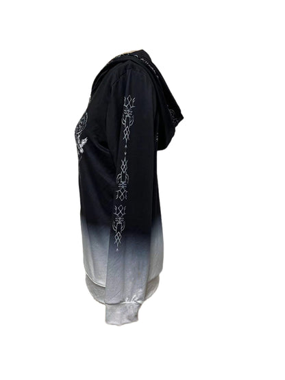 Vintage-Inspired Gradient Zip-Up Hoodie for Women - Long Sleeve, Polyester, Machine Washable Store ARBELLA'S