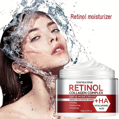 30g/60g Moisturizing Retinol Collagen Cream, With Hyaluronic Acid, Moisturizing And Firming Skin, Increase Elasticity, Gentle And Non-irritating With Plant Squalane