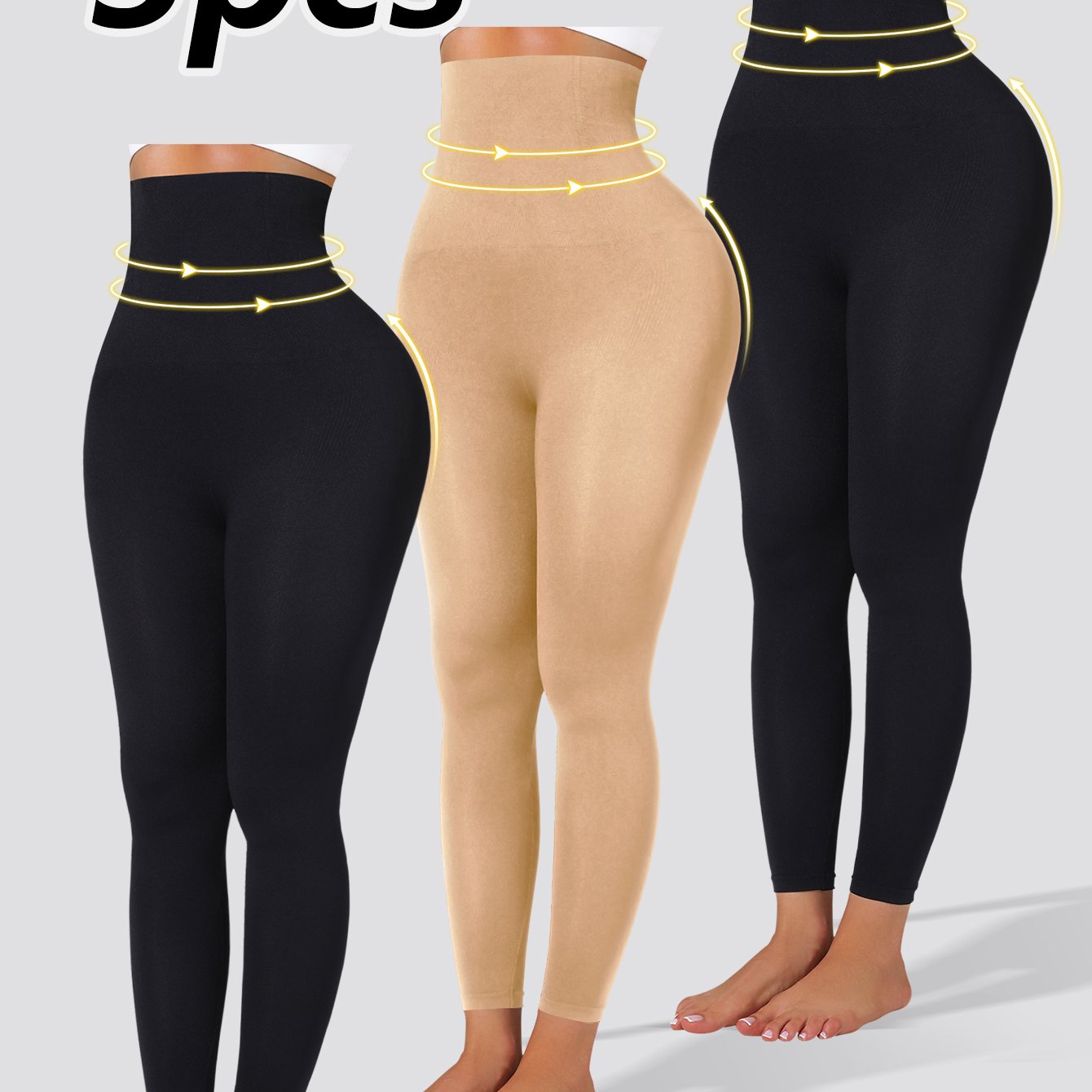 3pcs Women'S High Waist Waist Waist Lift Hip Puller Pants Yoga Movement to Wear Casual Leggings Store ARBELLA'S