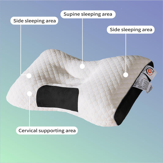 1pc/2pcs Ultimate Cervical Orthopedic Pillow - Ergonomic Neck Support For Deep Sleep - Side & Back Sleeper Friendly - Enjoy Soothing Home Massages - Durable, Machine-Washable Pillow Core, All-Season Comfort