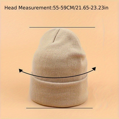 Candy Color Unisex Basic Beanie Simple Label Patch Knit Hats Warm Skull Cap Cuffed Beanies For Women Men Autumn & Winter Store ARBELLA'S