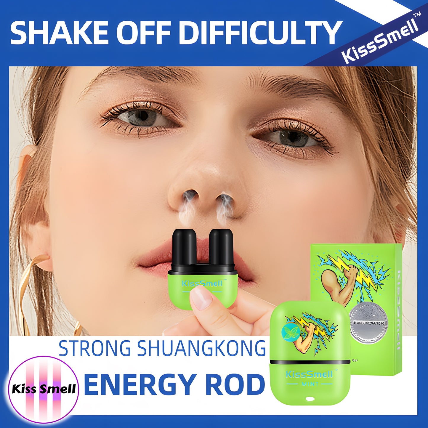 5 Flavors To Stay Alert, Rejuvenated, With Essential Oil-Infused Portable Dual-Nozzle Nasal Inhaler, For Hardworking You, Relieving Stress, Comfortable All Day