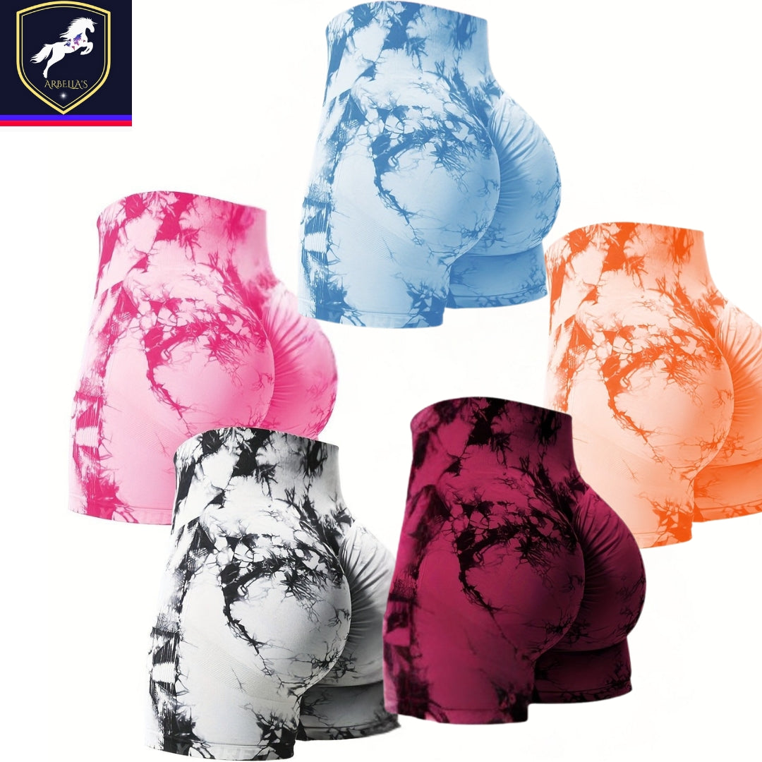 5 Piece Workout Shorts For Women, Scrunch Butt Lifting High Waisted Yoga Gym Seamless Booty Biker Shorts, Women's Activewear Store ARBELLA'S