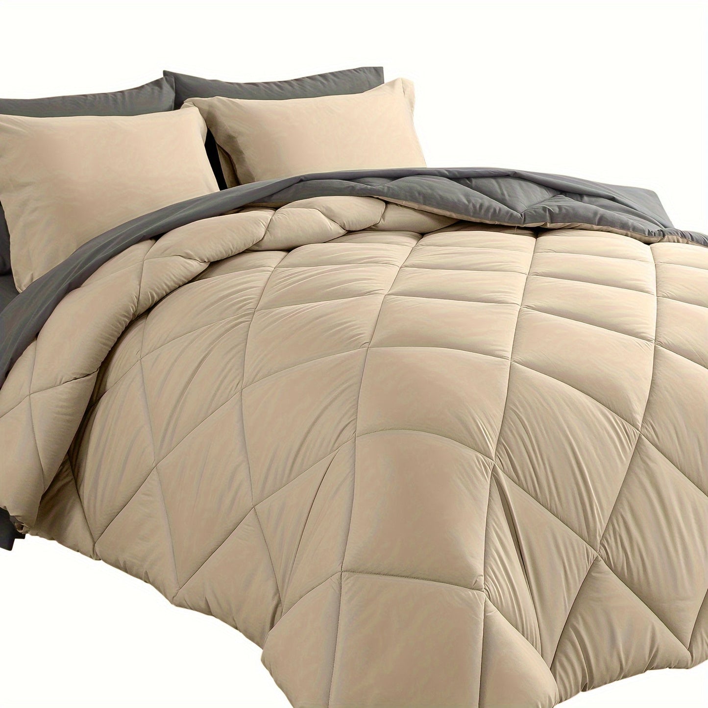 7pcs Luxurious Ultra-Soft Comforter Set | Breathable, Quilted Comforter, Flat Sheet, Fitted Sheet, Pillowcases, Pillow Shams | Warmth for All Seasons, School, Valentine's Day, Boys And Girls, Bed In A Bag Store ARBELLA'S