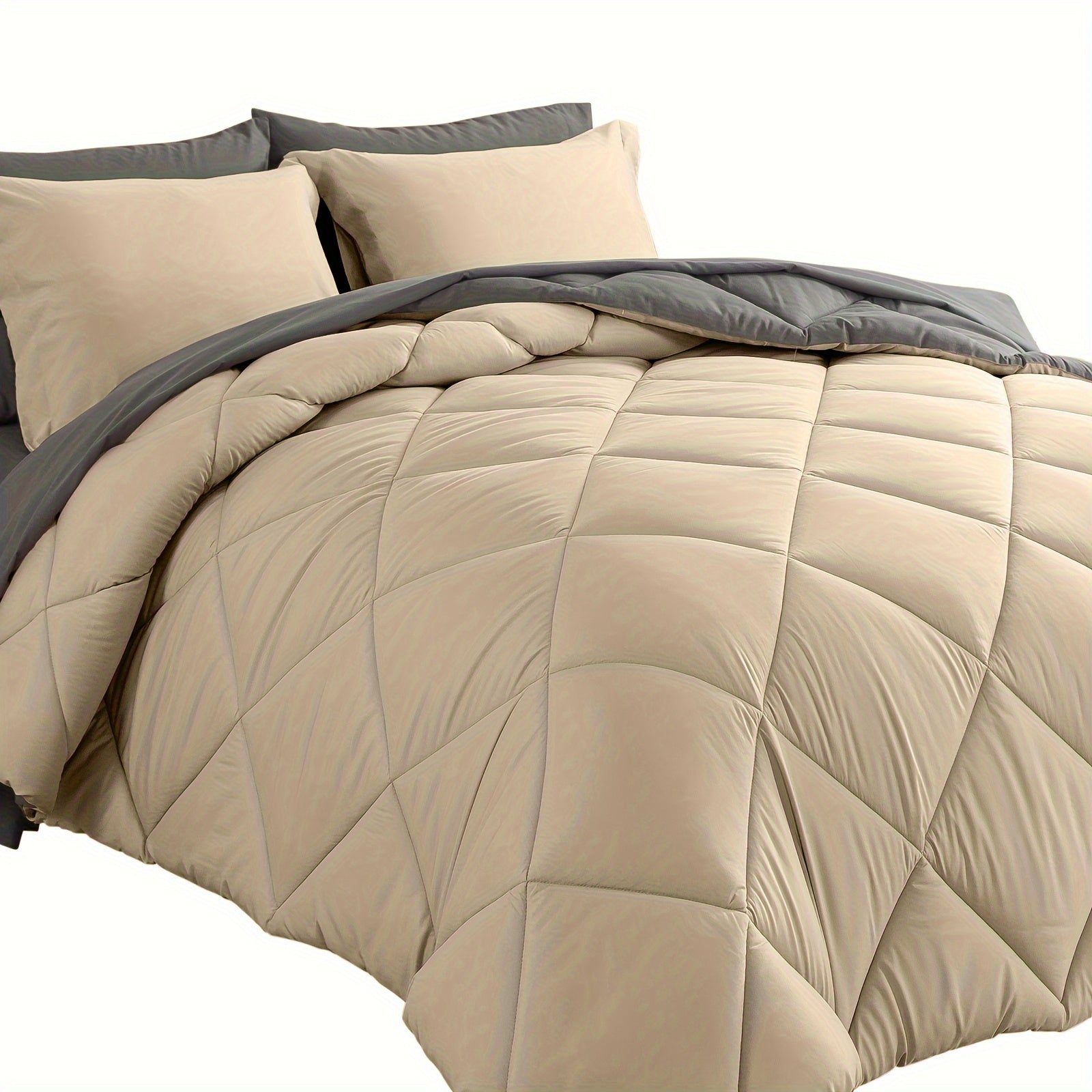 7pcs Luxurious Ultra-Soft Comforter Set | Breathable, Quilted Comforter, Flat Sheet, Fitted Sheet, Pillowcases, Pillow Shams | Warmth for All Seasons, School, Valentine's Day, Boys And Girls, Bed In A Bag Store ARBELLA'S