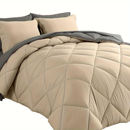 7pcs Luxurious Ultra-Soft Comforter Set | Breathable, Quilted Comforter, Flat Sheet, Fitted Sheet, Pillowcases, Pillow Shams | Warmth for All Seasons, School, Valentine's Day, Boys And Girls, Bed In A Bag Store ARBELLA'S