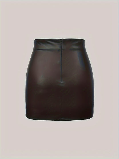 Sexy Mini PU Leather Bodycon Skirt