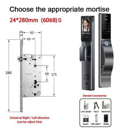 Waterproof 3D face recognition WISHOME WIFI APP RFID Card Code Keyless Smart Electronic Door Lock Aluminum/Glass Sliding Store ARBELLA'S