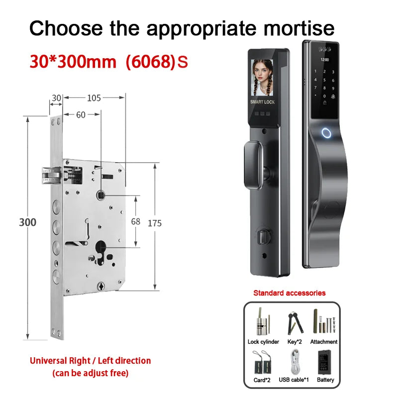 Waterproof 3D face recognition WISHOME WIFI APP RFID Card Code Keyless Smart Electronic Door Lock Aluminum/Glass Sliding Store ARBELLA'S