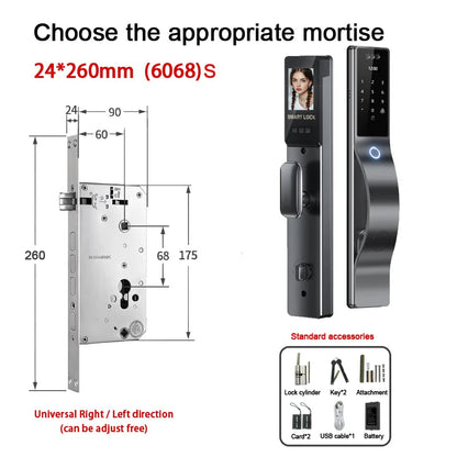 Waterproof 3D face recognition WISHOME WIFI APP RFID Card Code Keyless Smart Electronic Door Lock Aluminum/Glass Sliding Store ARBELLA'S